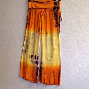 NEW Vibrant Tie-Dye Wide-Leg Women's Pants